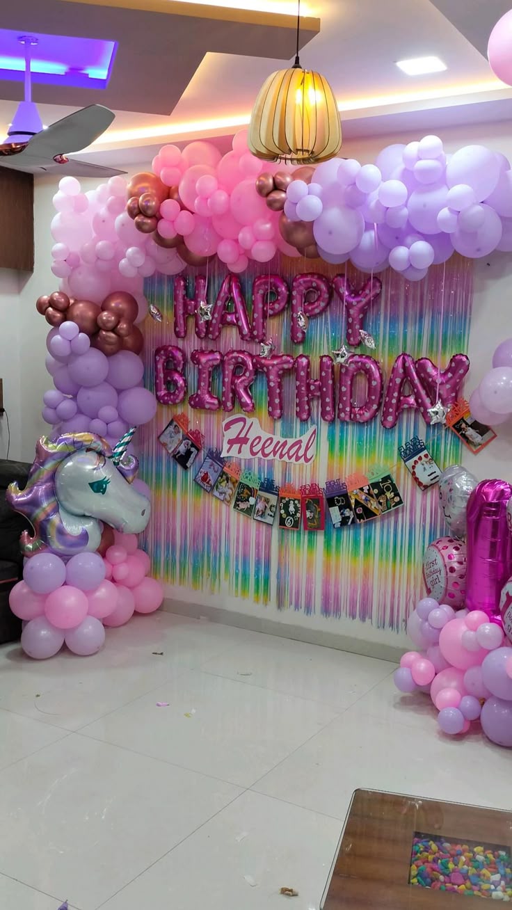 Heenal Unicorn Rainbow Foil Wall