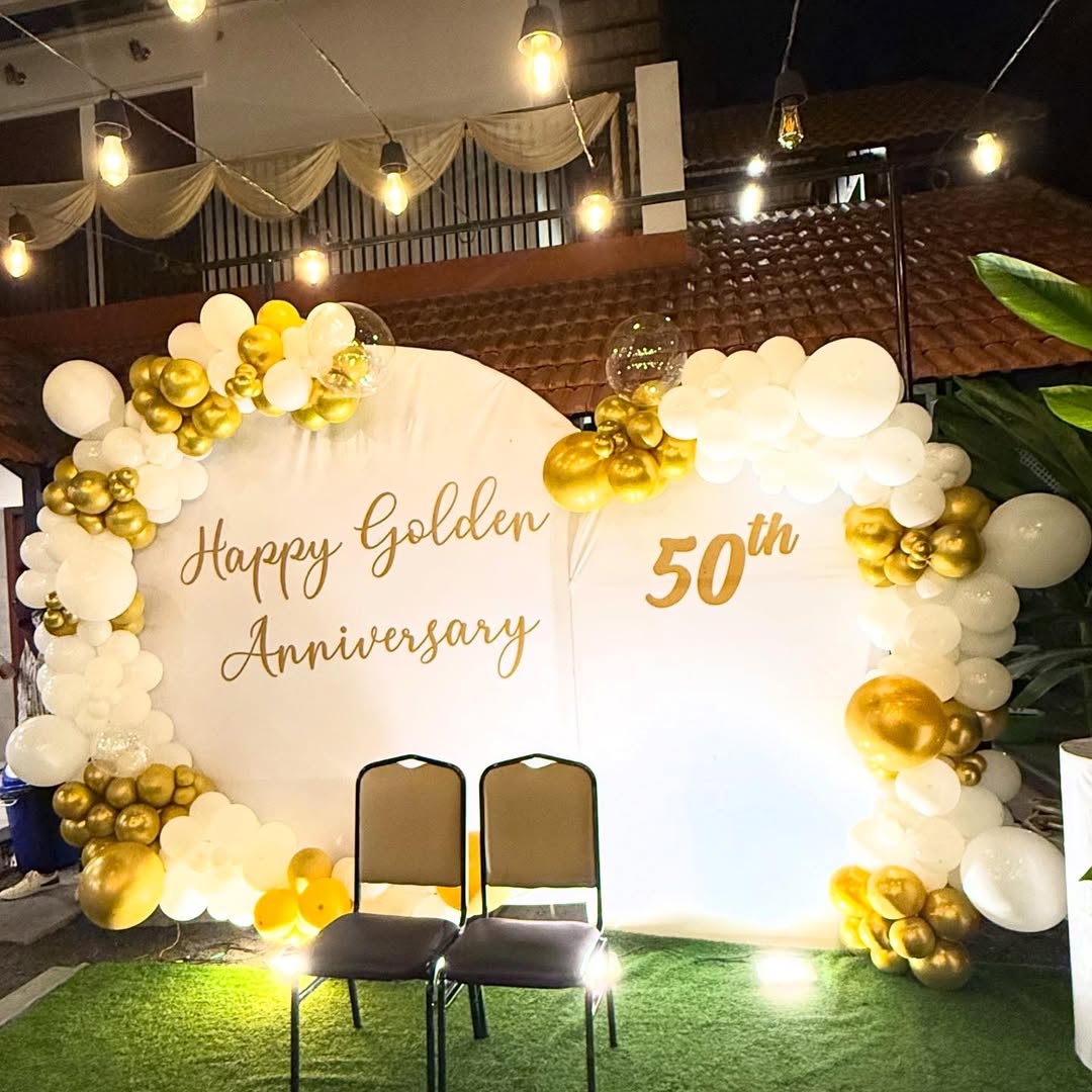 50th Happy Golden Anniversary Twin Arch
