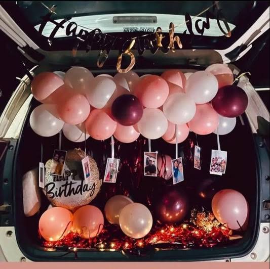 Blush & Maroon Photo Garland Car Boot Decoration