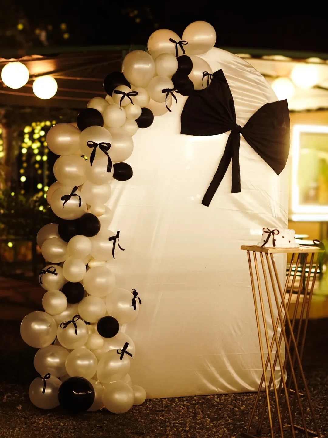 Ivory & Black Bow 'Groom In The Making' Arch
