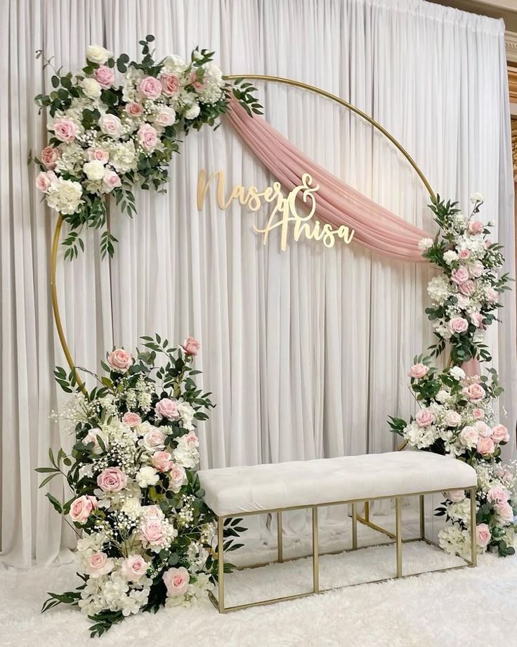 Custom Name Blush Ring Engagement Backdrop
