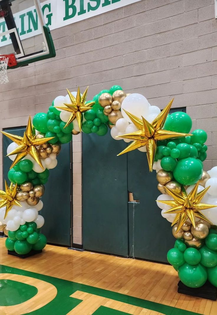 Green & Gold Starburst Celebration Arch