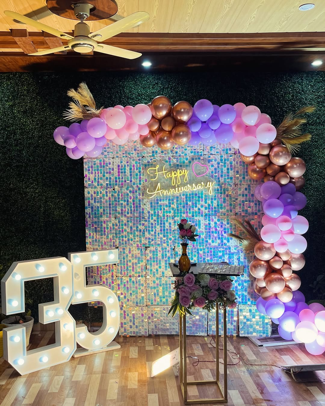 35th Pink & Purple Iridescent Sequin