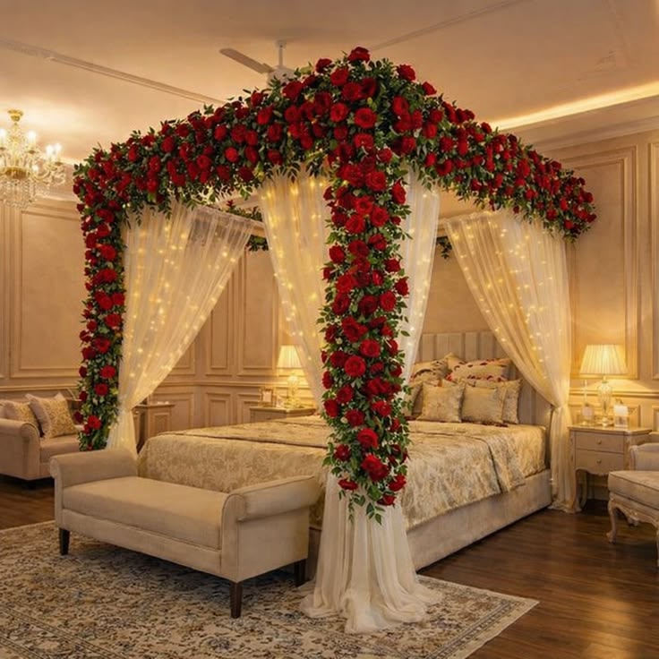 Royal Red Rose Masehri Bridal Canopy