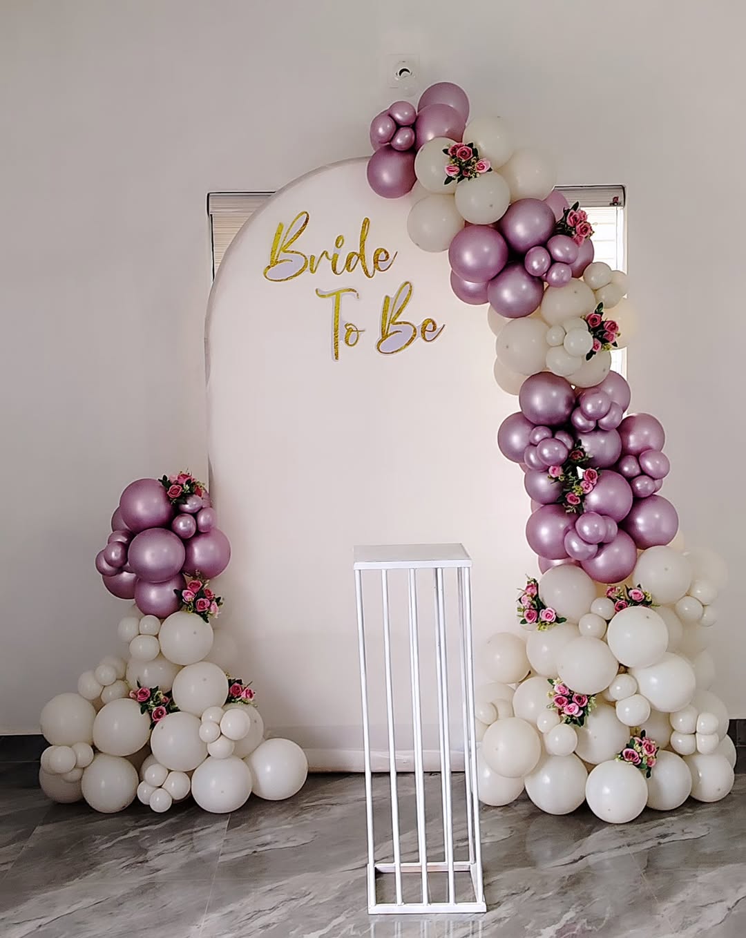 Mauve & Ivory Floral 'Bride To Be' Arch Panel