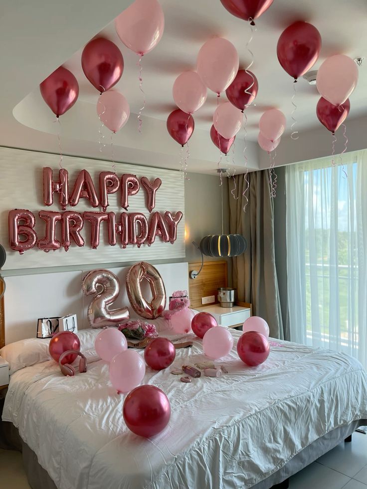 Pink & Rose Gold Birthday Balloon Room