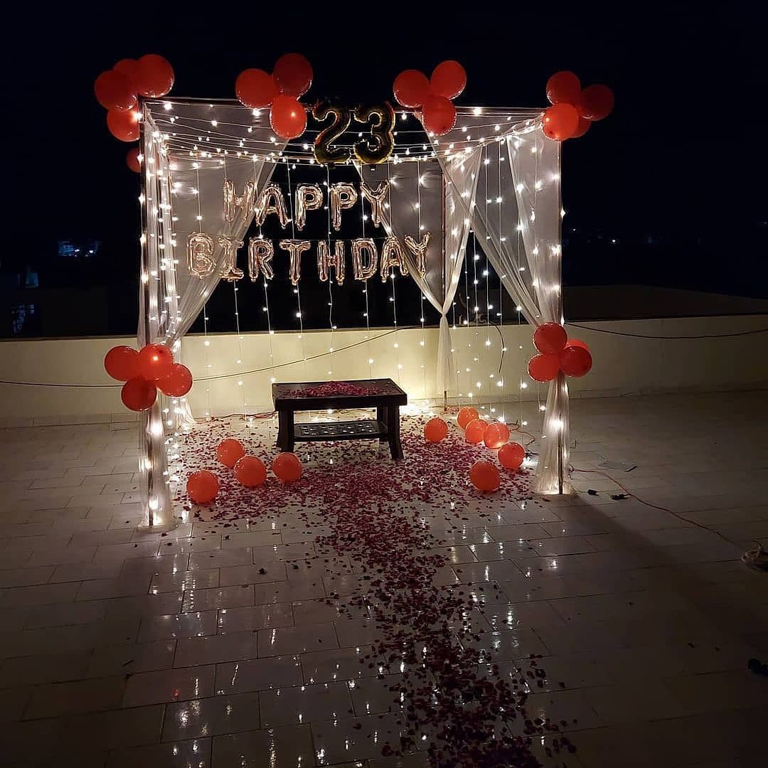 Rooftop Fairy-Light Cabana Tent Celebration