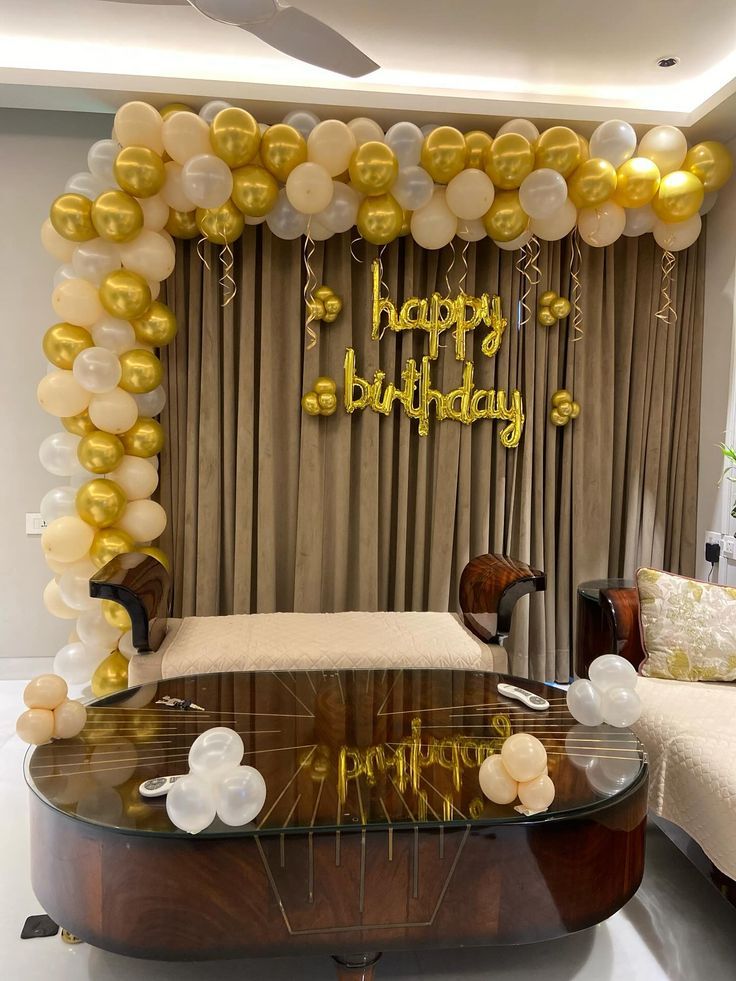 Gold & Ivory Living Room Birthday Canopy