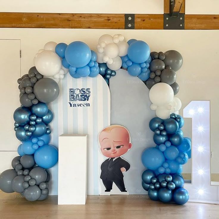 Boss Baby Yaseen Organic Balloon Arch