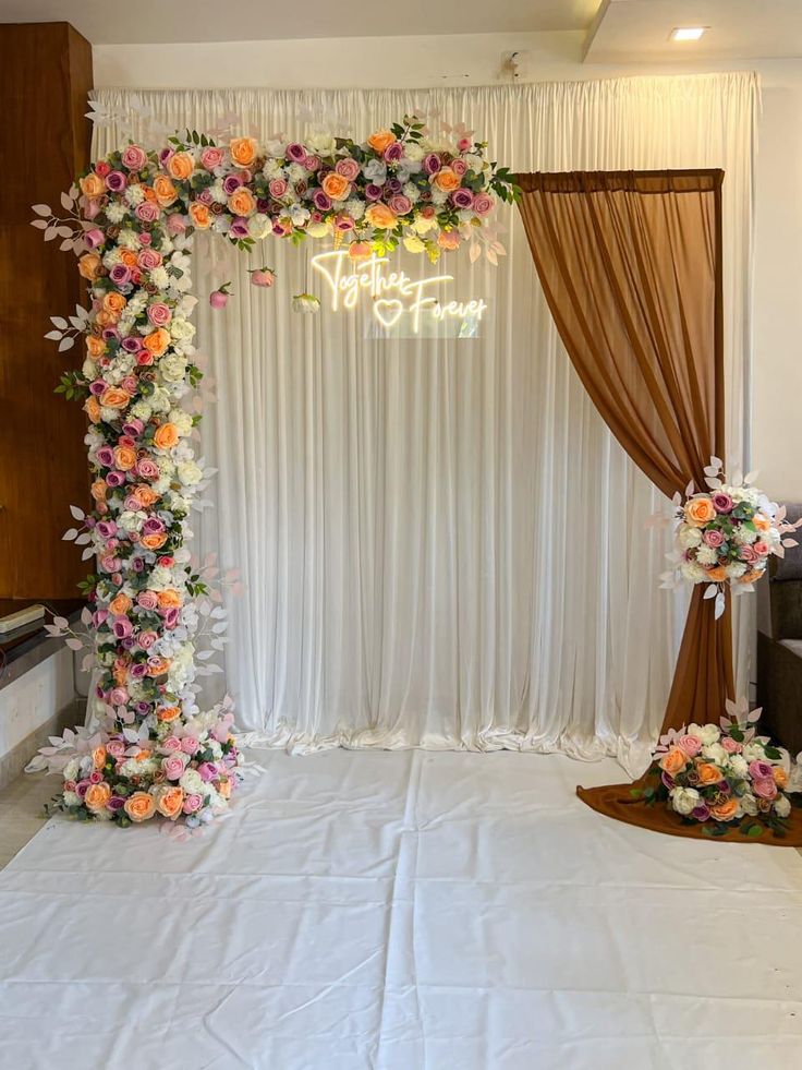 Together Forever Square Floral Frame Decor