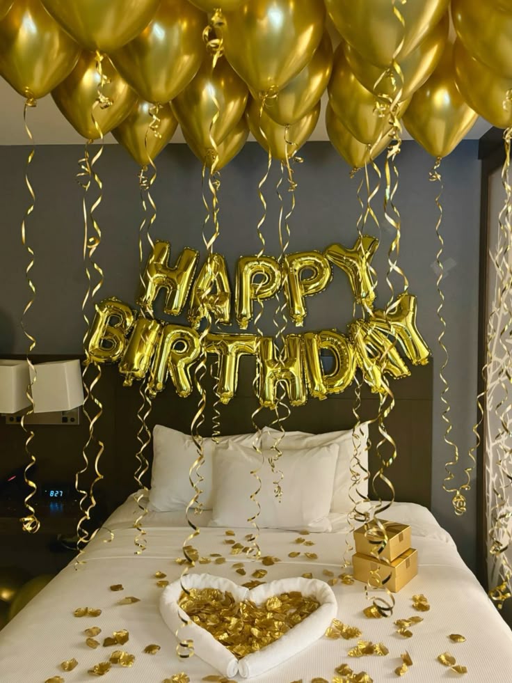 Golden Glow 'Happy Birthday' Hotel Room