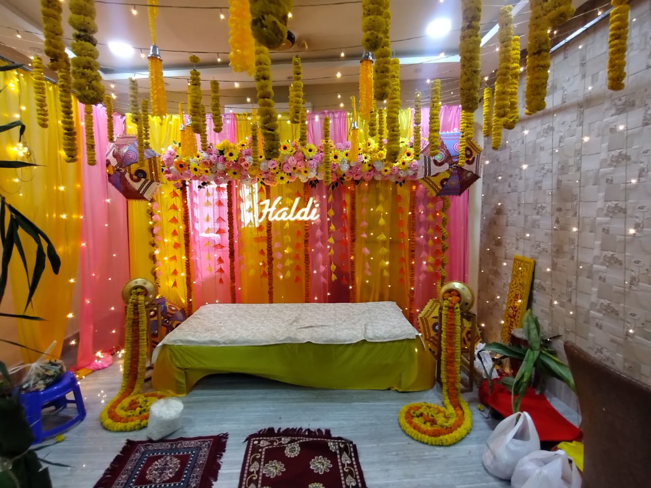 Grand Marigold Ceiling Haldi Room