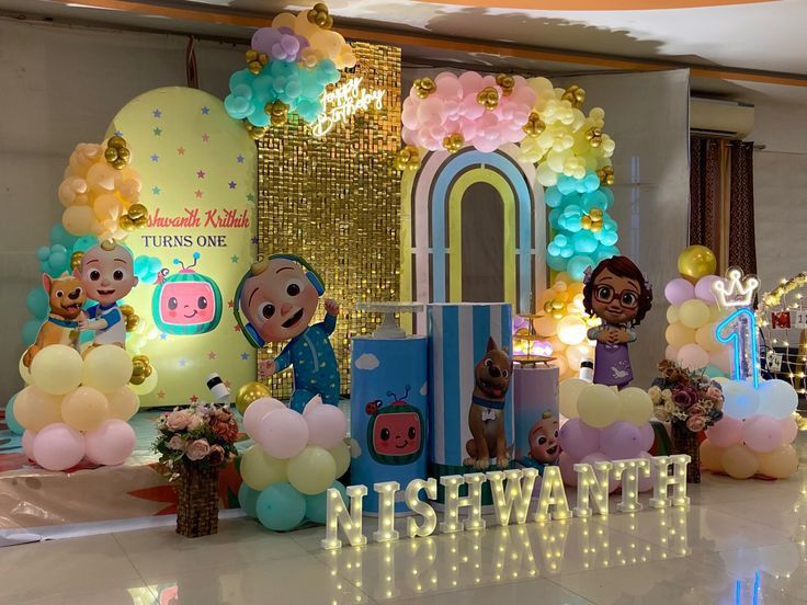 Cocomelon Nishwanth Grand 1st Birthday Stage
