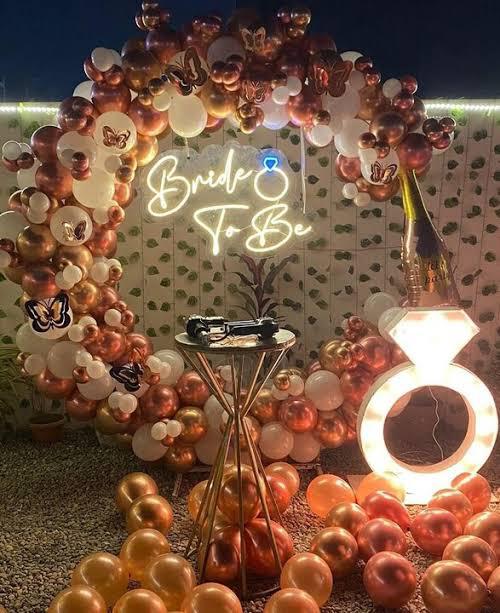 Copper Butterfly Neon 'Bride To Be' Terrace Arch