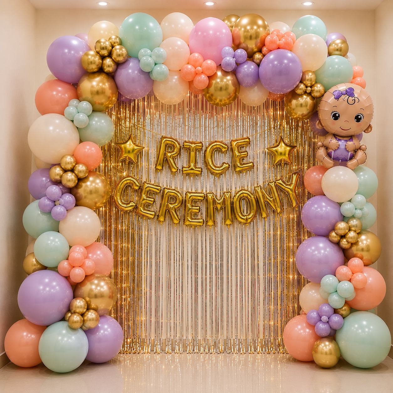 Pastel Multicolor 'Rice Ceremony' Arch