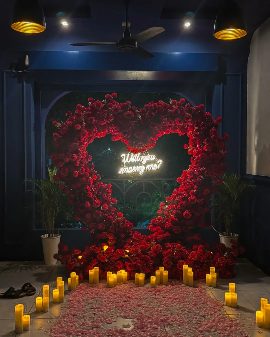 Grand Red Rose Heart Arch Proposal