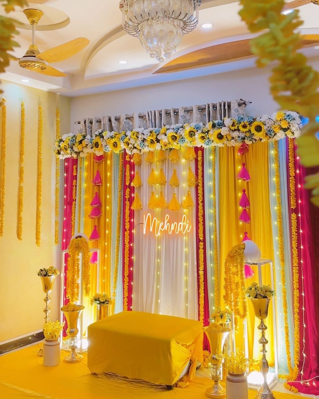 Mehndi Tassel Haldi Backdrop