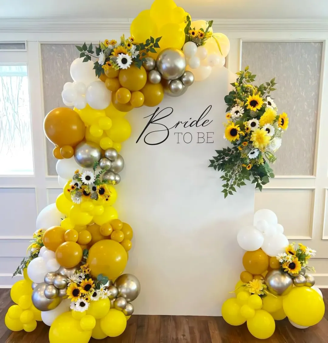 Sunflower Yellow 'Bride To Be' Floral Arch