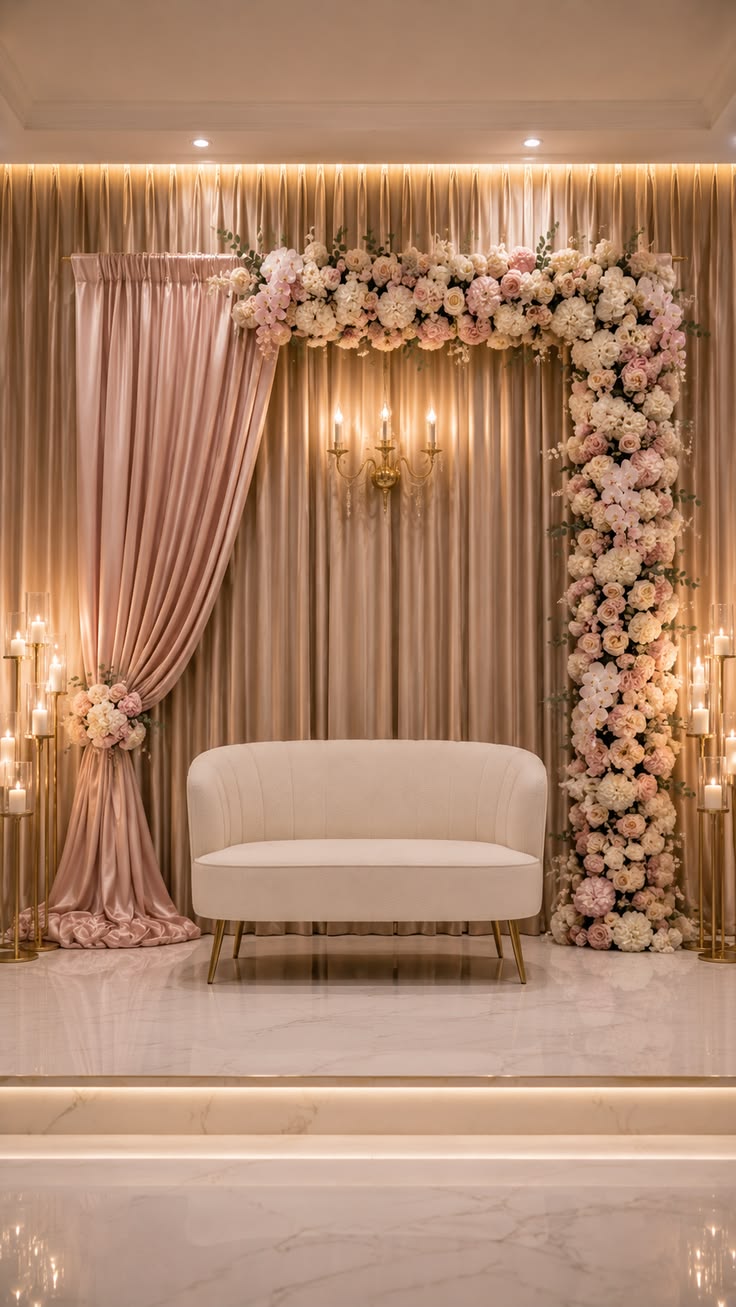Luxury Champagne Blush Cascade Stage