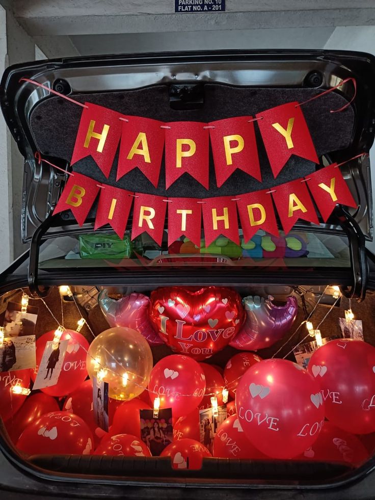 Red 'I Love You' Heart Balloon Pit Car Boot Decoration