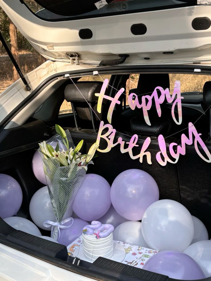 Lilac & White Lily Car Boot Decoration