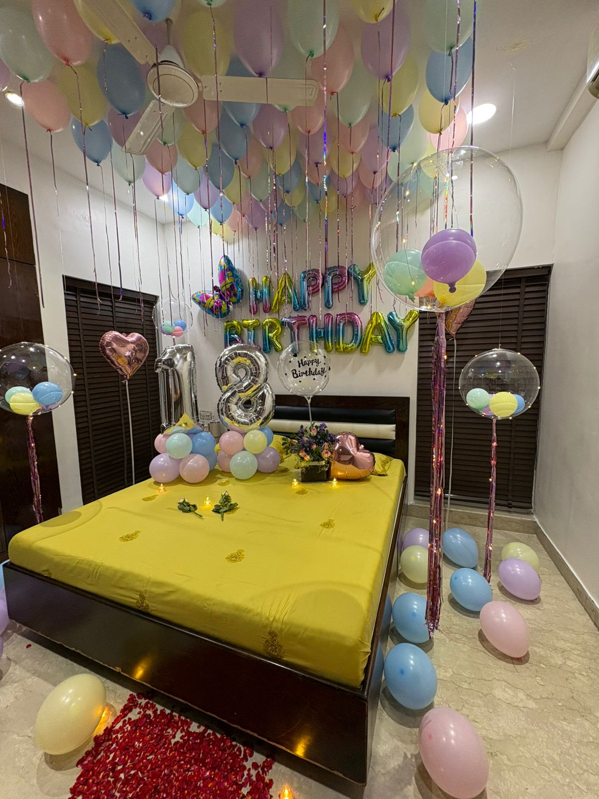 Pastel Bobo Balloon Birthday Room Decoration