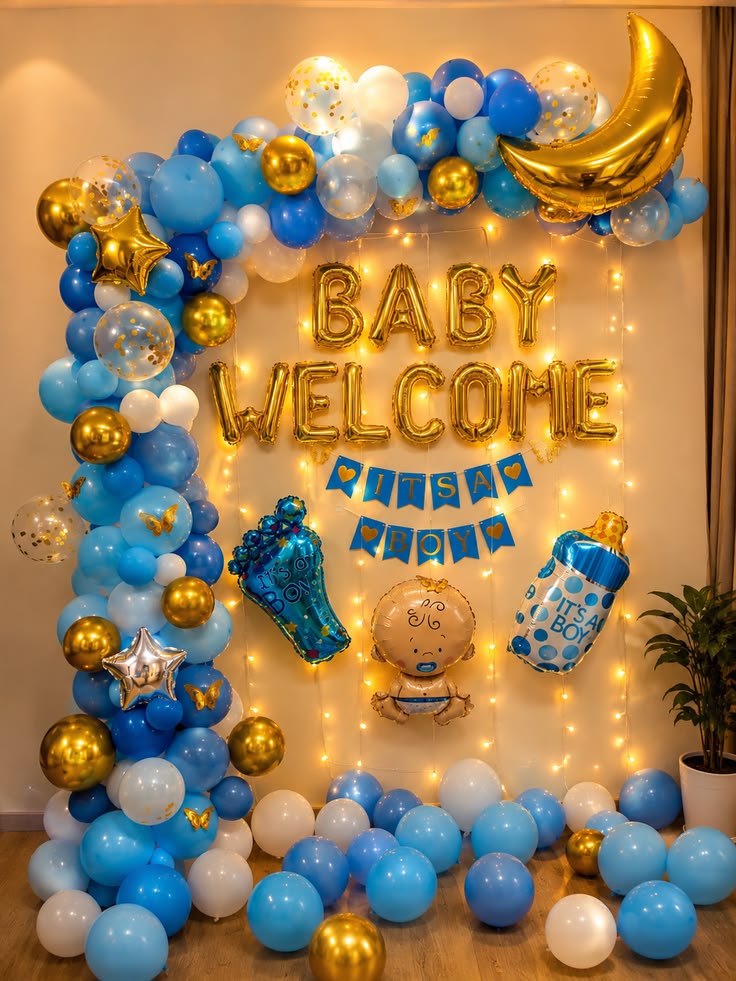 Little Prince Blue & Gold Fairy-Light Welcome