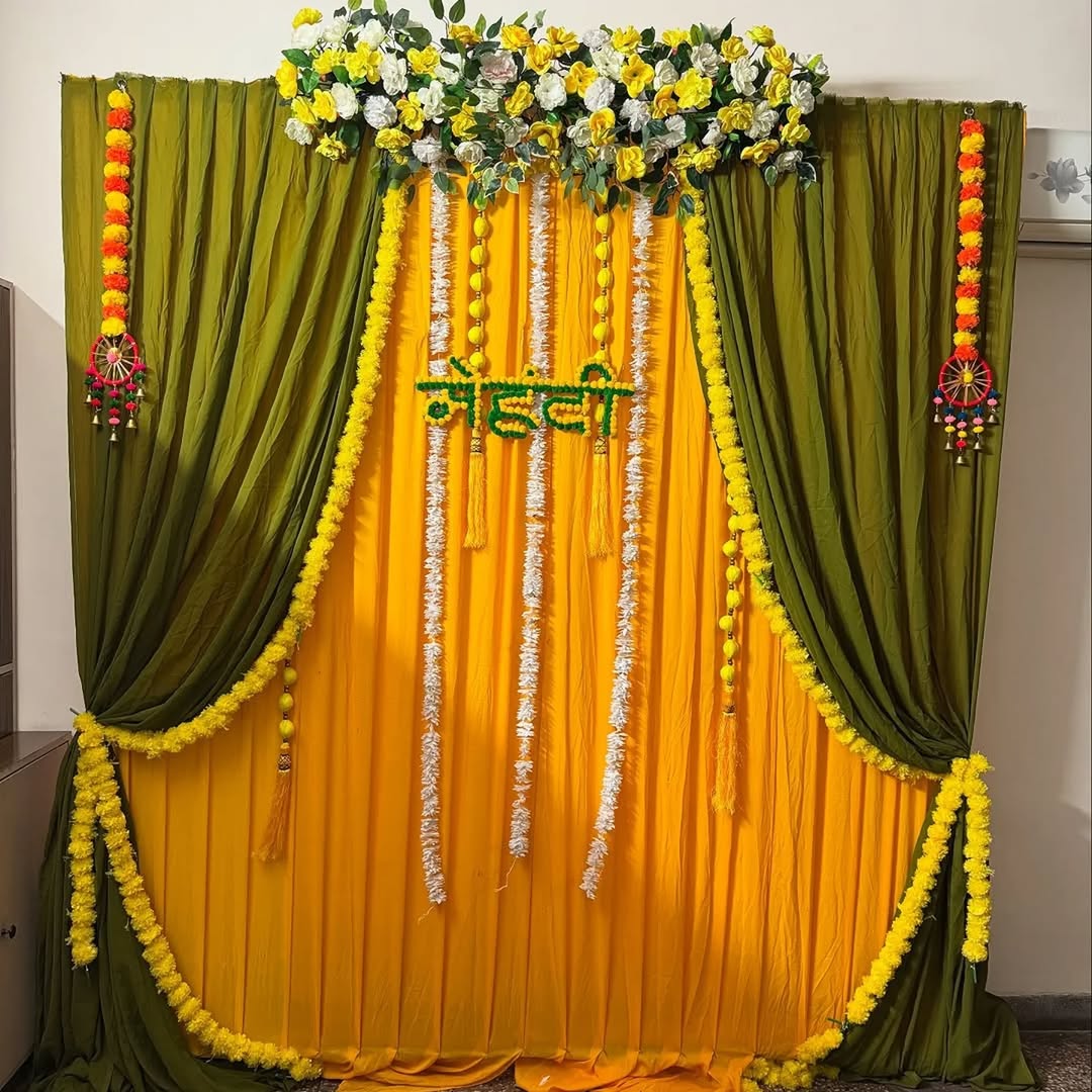 Olive & Yellow Moss Letter Mehendi