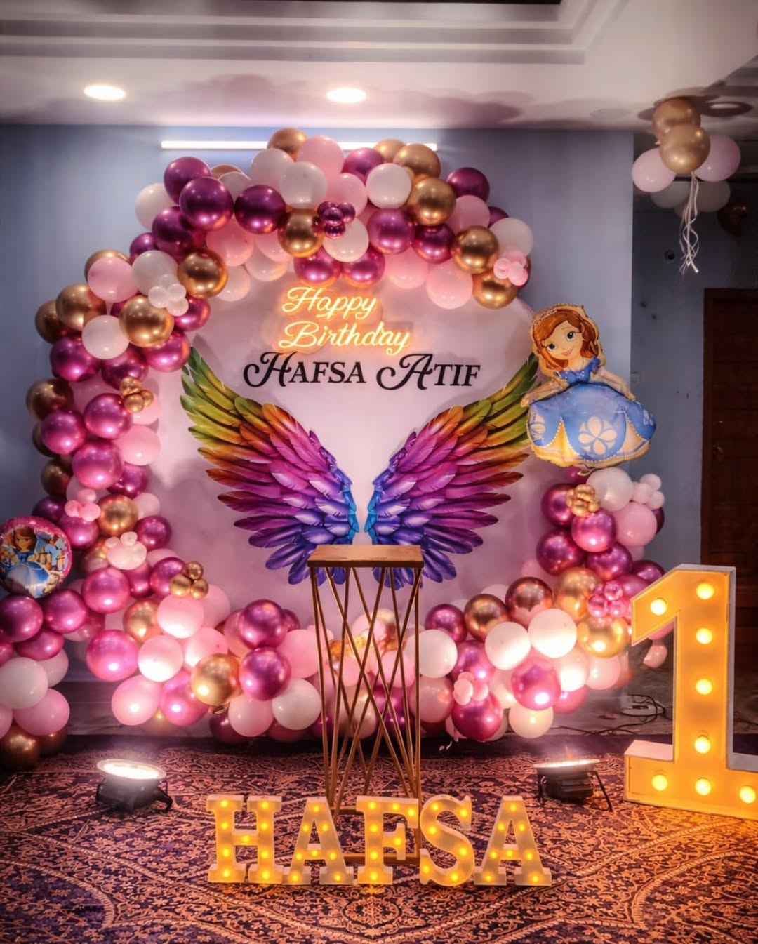 Hafsa Atif Rainbow Angel Wings 1st Birthday