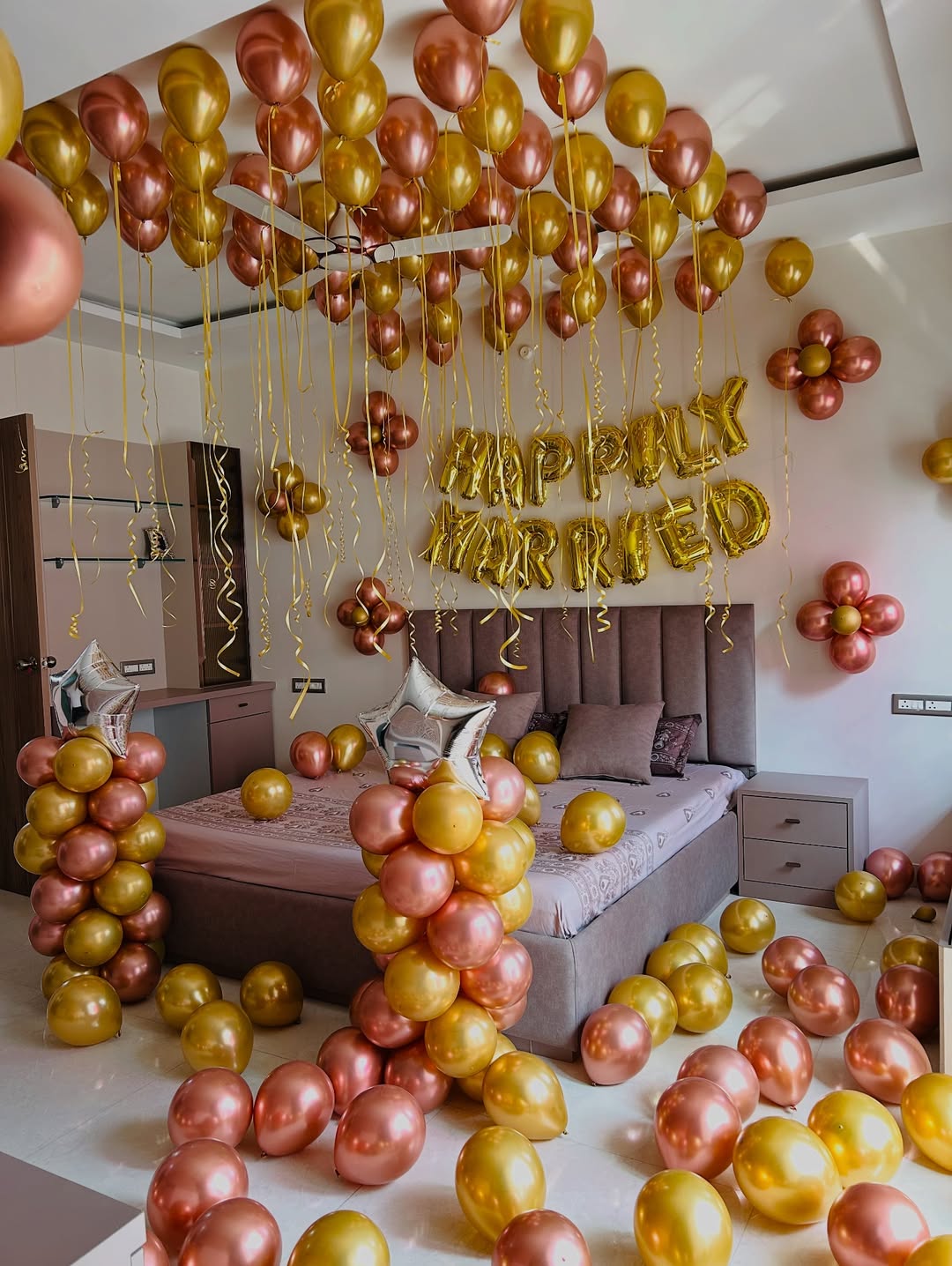 Happily Married Gold & Rose Gold Room