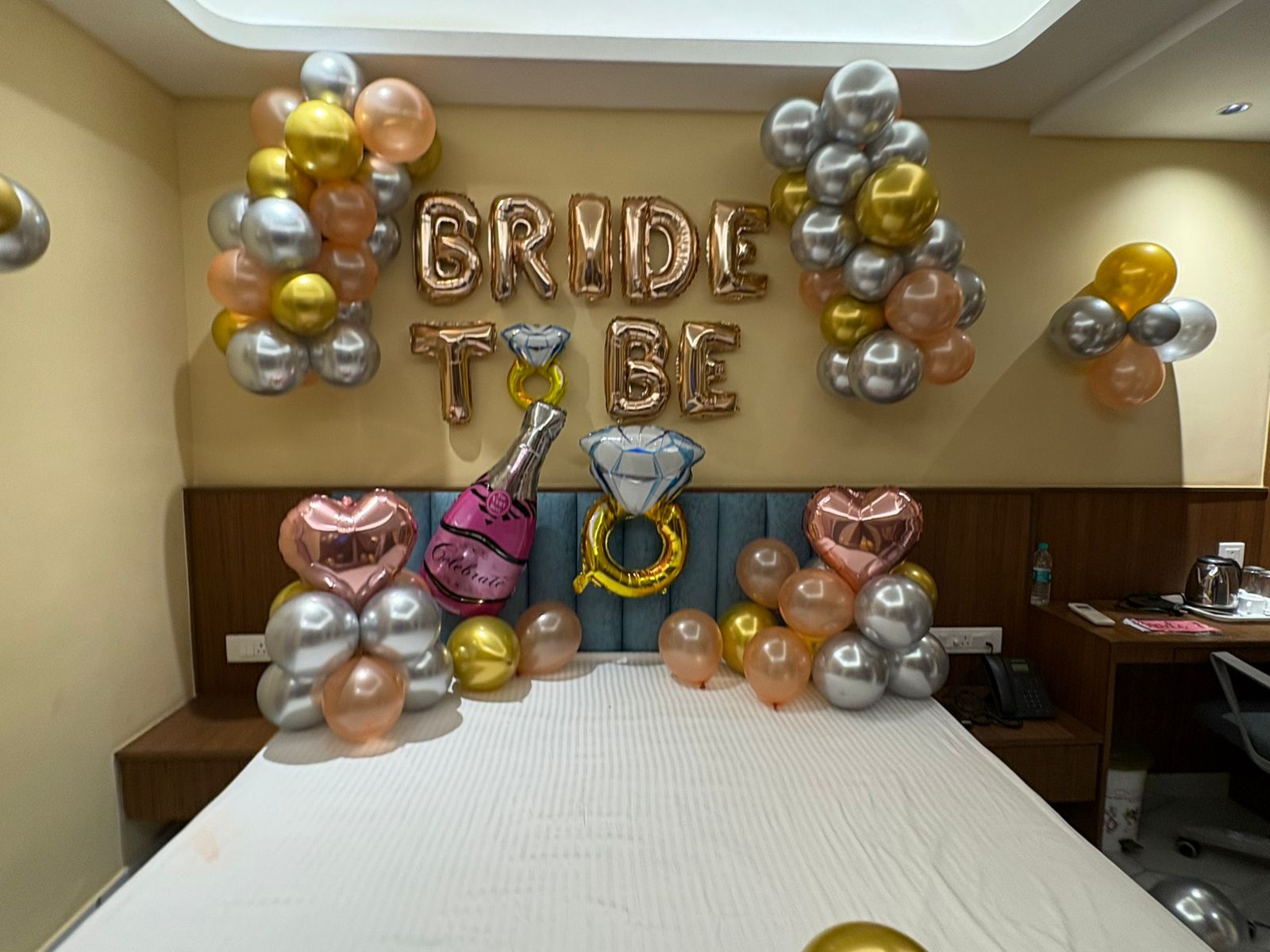 Silver & Gold 'Bride To Be' Wall Cluster Setup