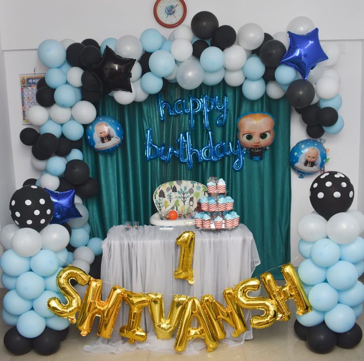 Boss Baby Shivansh 1st Birthday Curtain Decor