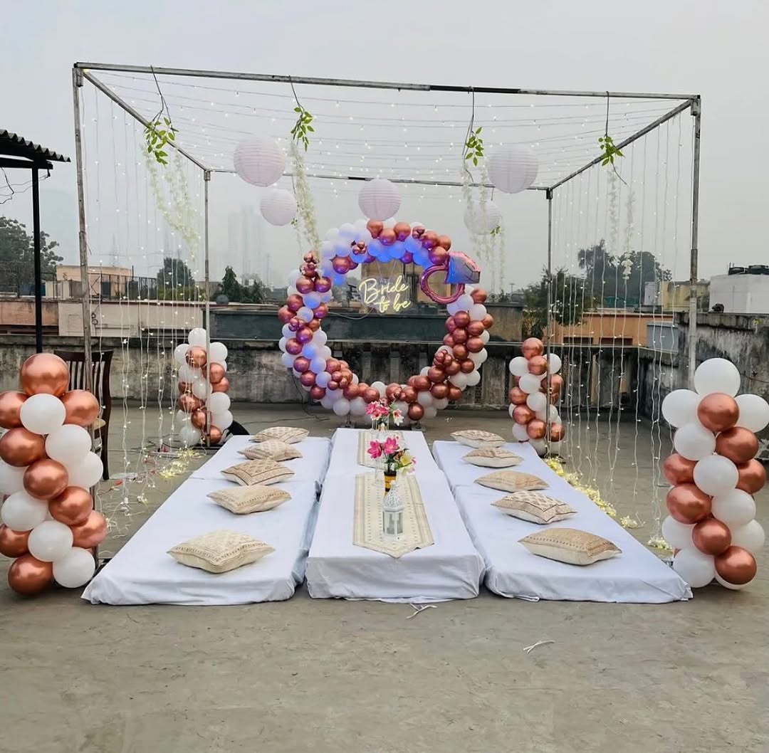 Rooftop Cabana 'Bride To Be' Ring Arch Party
