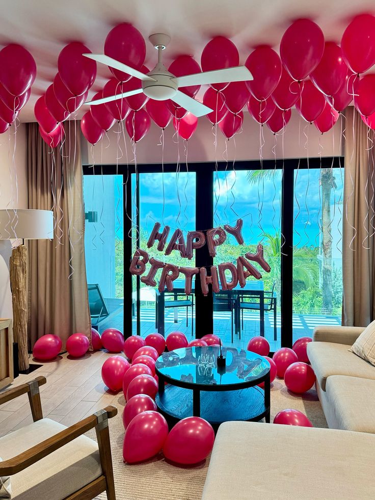 Pink Balloon Flood Birthday Suite