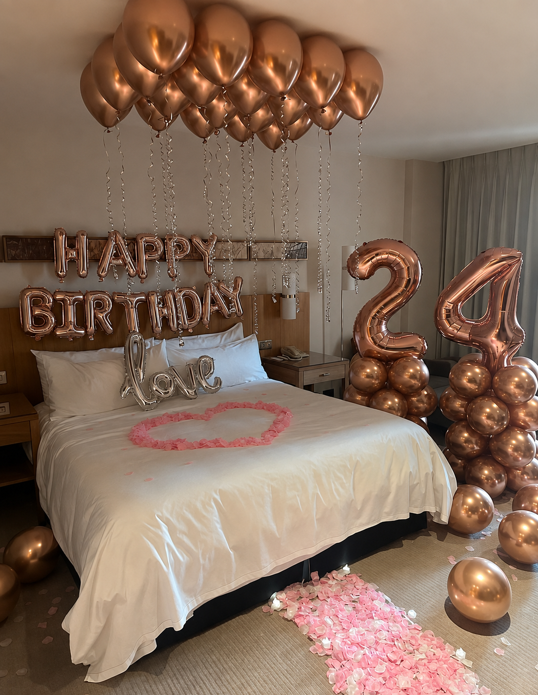 Rose Gold 'Love' Age Number Birthday Room