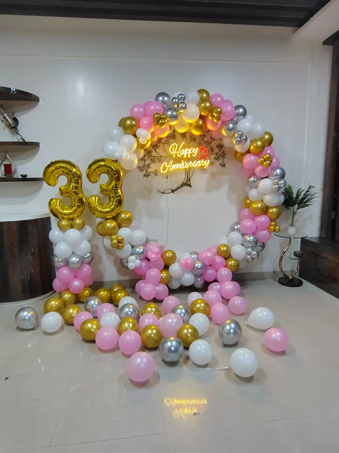 33rd Pink, Gold & Silver Ring
