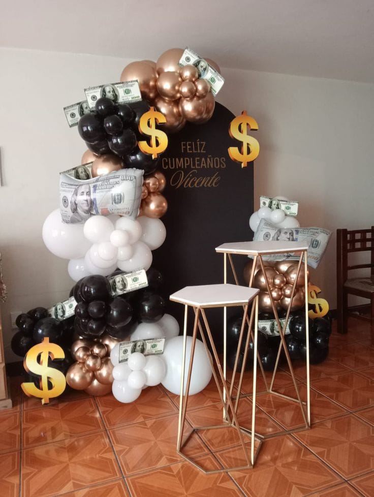 Money Heist Black, White & Rose Gold Birthday
