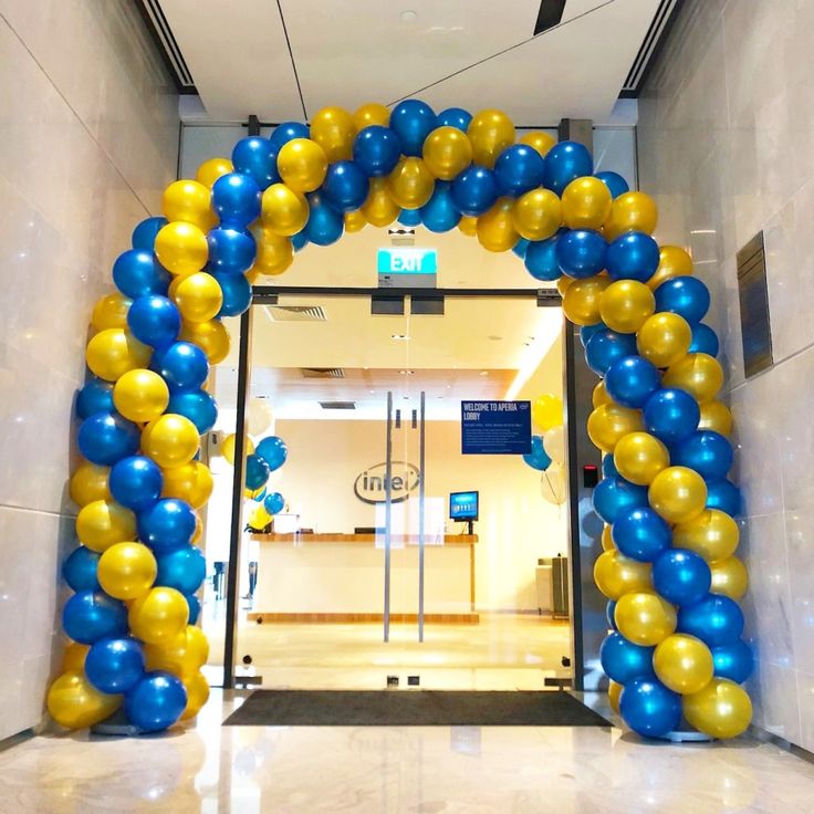 Blue & Yellow Corporate Welcome Arch