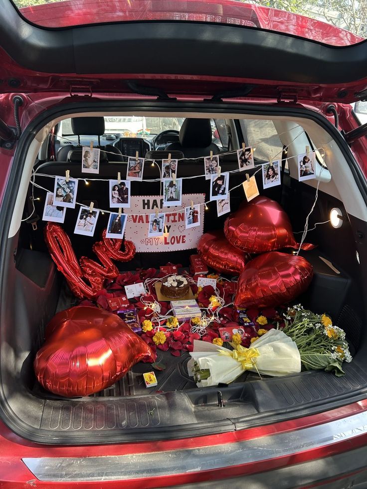 Valentine 'LOVE' Rose Petal Car Boot Decoration