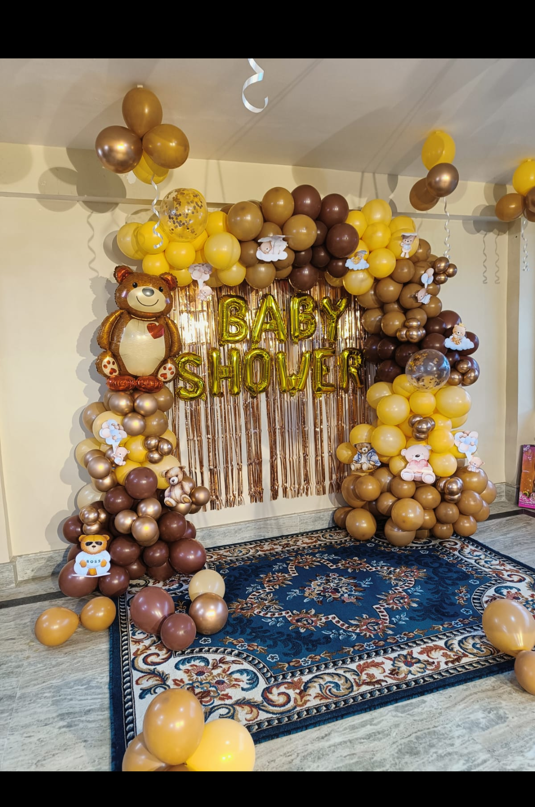 Teddy Bear Brown & Gold 'Baby Shower' Arch