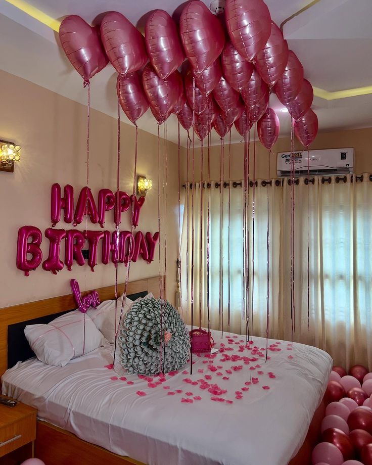Pink Heart Ceiling Birthday Petal Bed Room