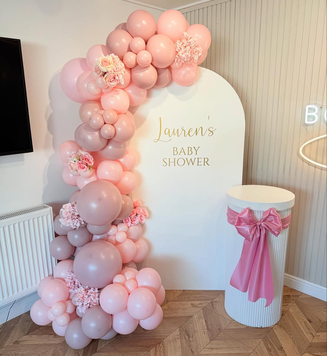 Blush Pink Arch Custom Name Baby Shower