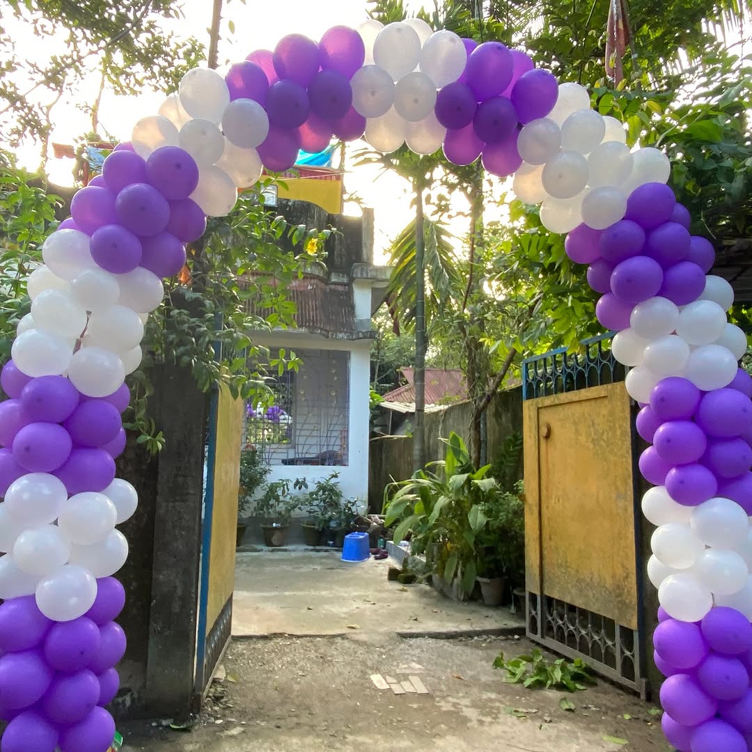 Purple & White Home Gate Arch