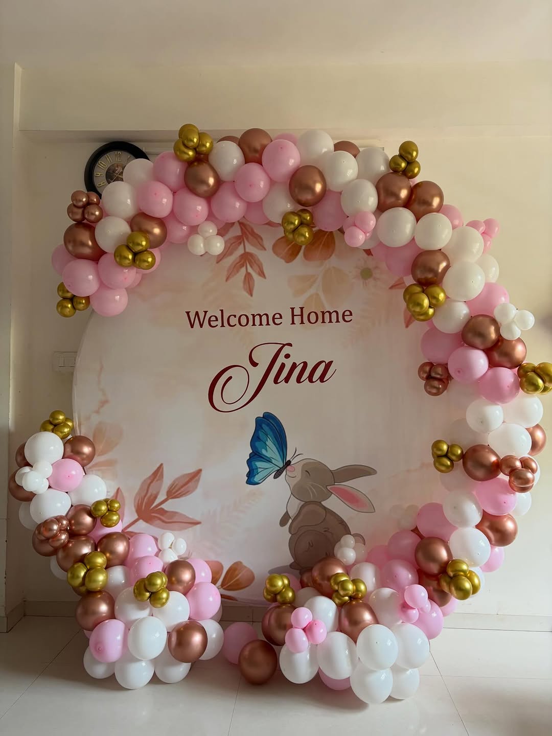 'Welcome Home' Personalised Pink Rose-Gold Ring