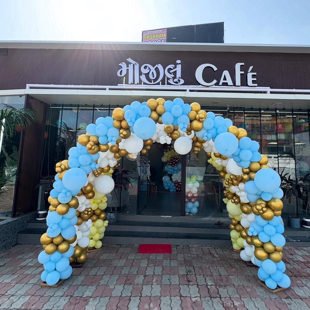 Pastel Blue & Gold Organic Cafe Gate