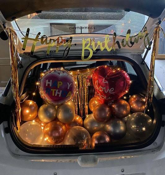 Chrome Gold & Copper 'I Love You' Car Boot Decoration