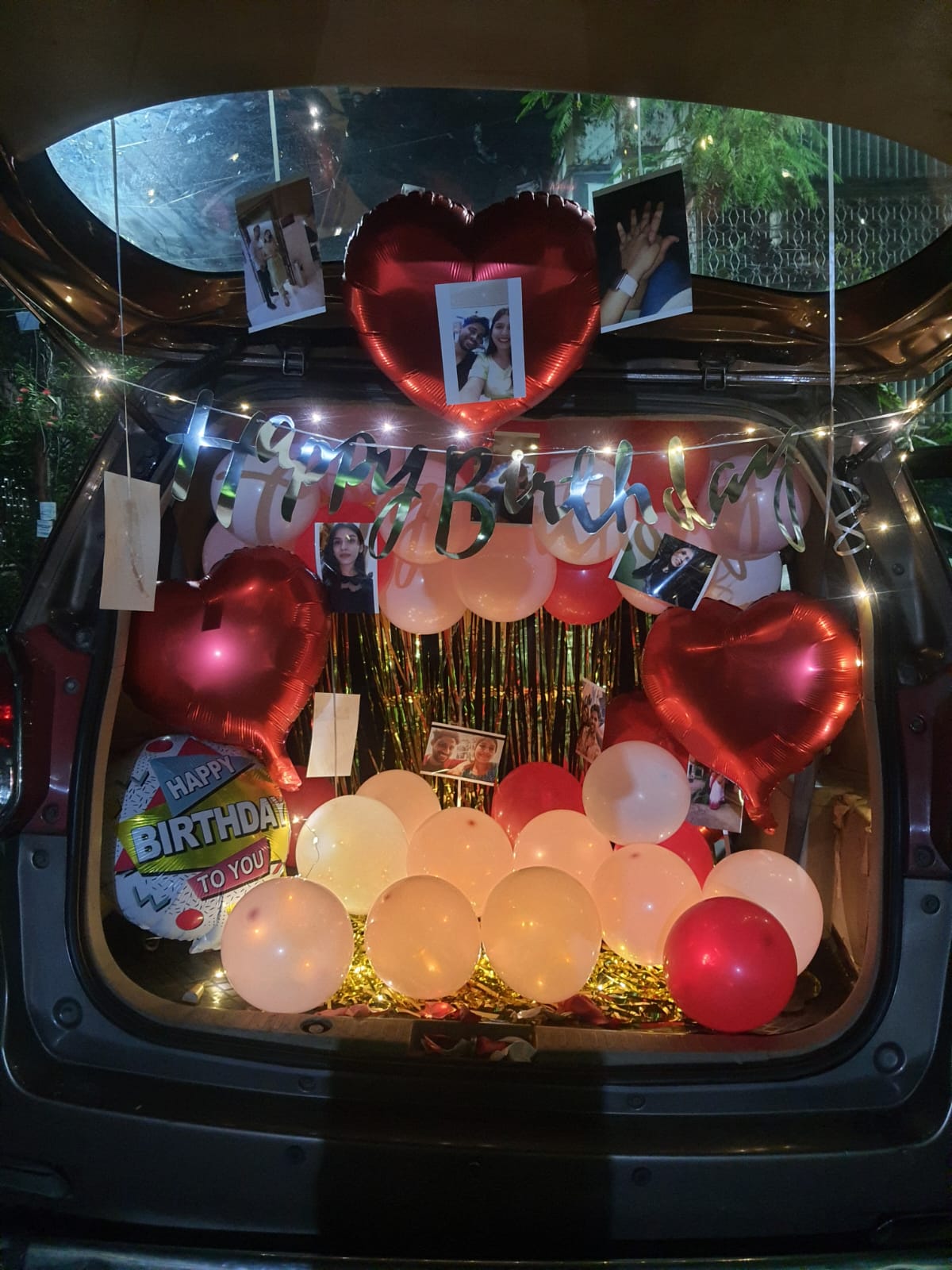 Red Heart Photo Memory Car Boot Decoration