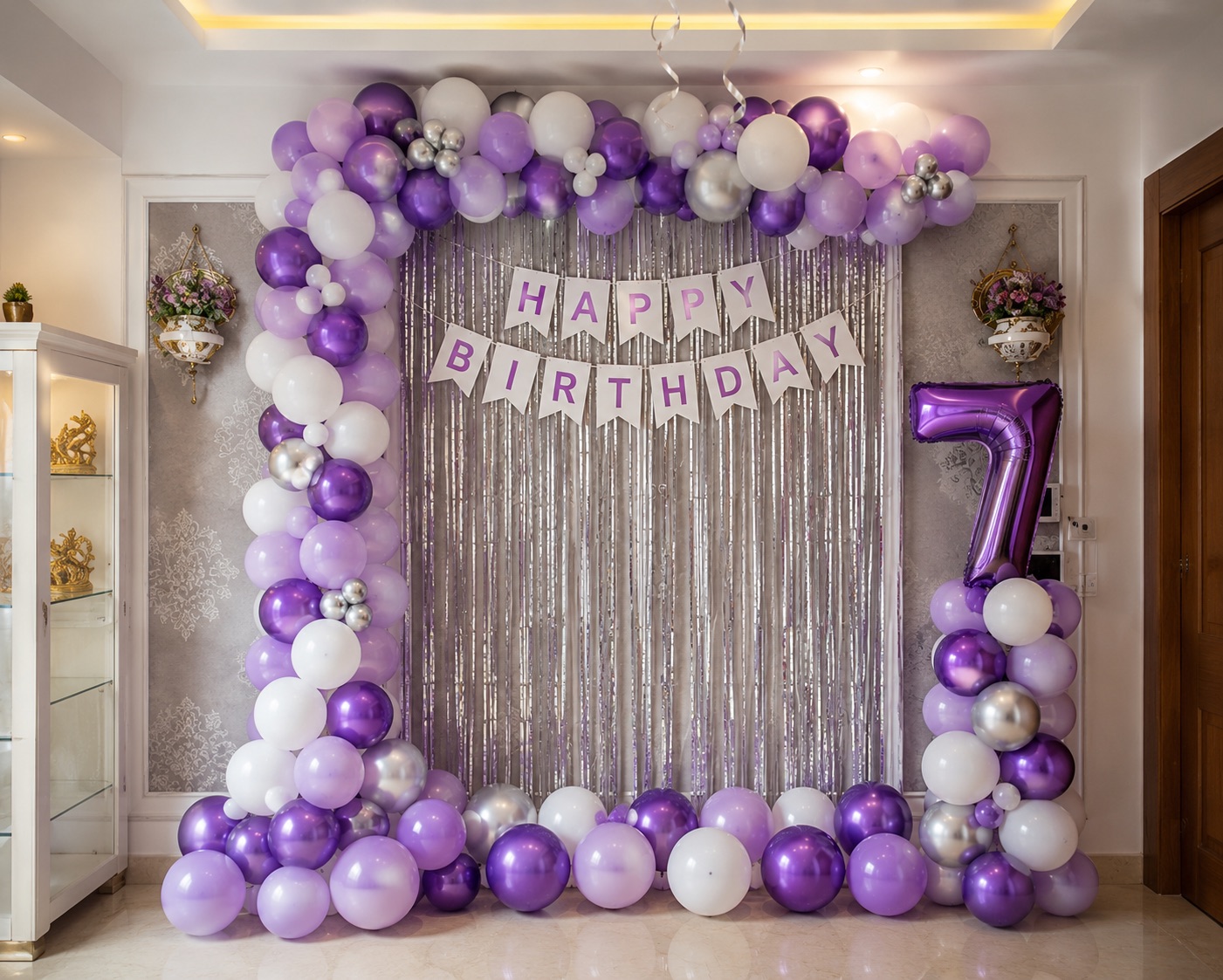 7th Purple & Silver Birthday Frame