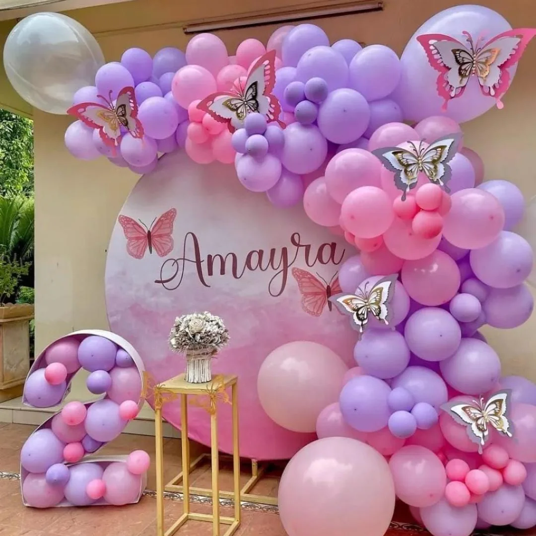 Amayra Butterfly Pink & Purple 2nd Birthday Arch
