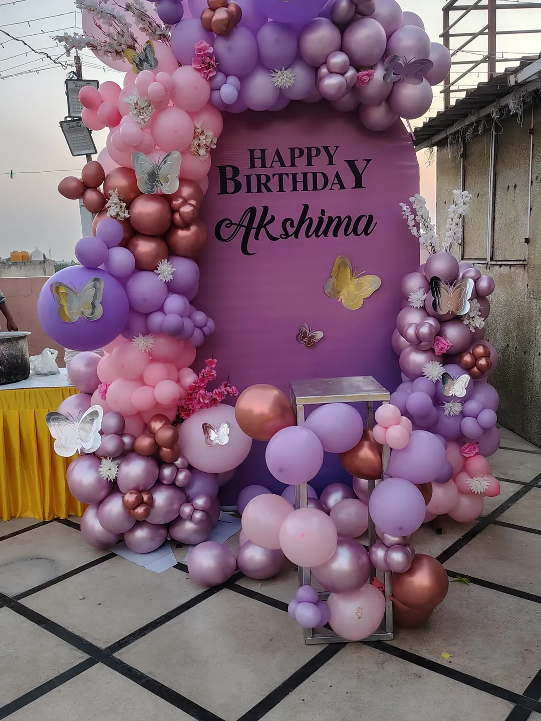 Akshima Purple Rooftop Butterfly Birthday